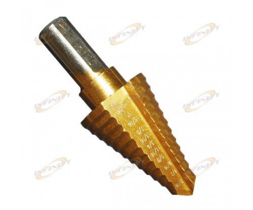 12 Steps 7/16"~1-1/8" Titanium Nitride Coated Step Drill Bit 1/2" Shank